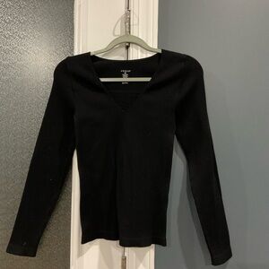 Women's Black V-Neck Top